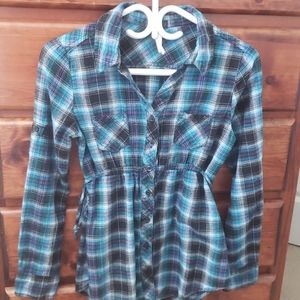 G21 CHECKED LONG SLEEVED SHIRT